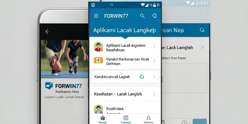 Tampilan antarmuka aplikasi Lacak Langkah FORWIN77 yang menarik.