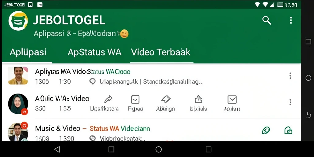 Tampilan antarmuka JEBOLTOGEL yang user-friendly untuk mencari video status.