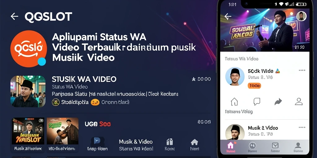 Tampilan antarmuka aplikasi QQSLOT untuk Status WA Video yang menarik.