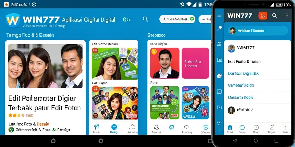 Tampilan antarmuka aplikasi WIN777 untuk Gambar Digital.