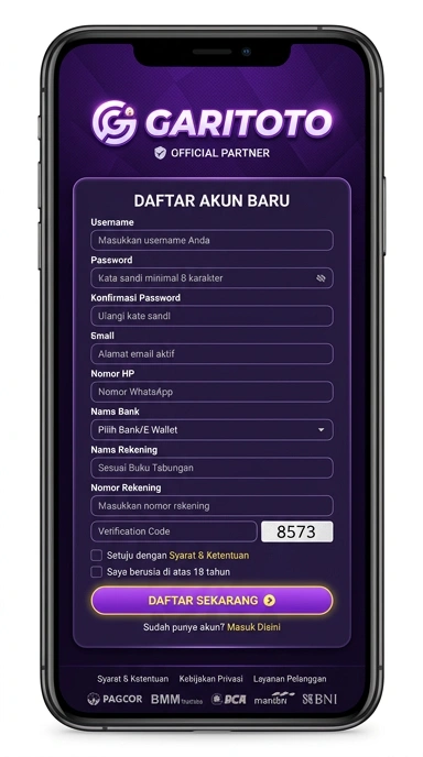 Cara Mudah Registrasi Akun Garitoto untuk Pengguna Android