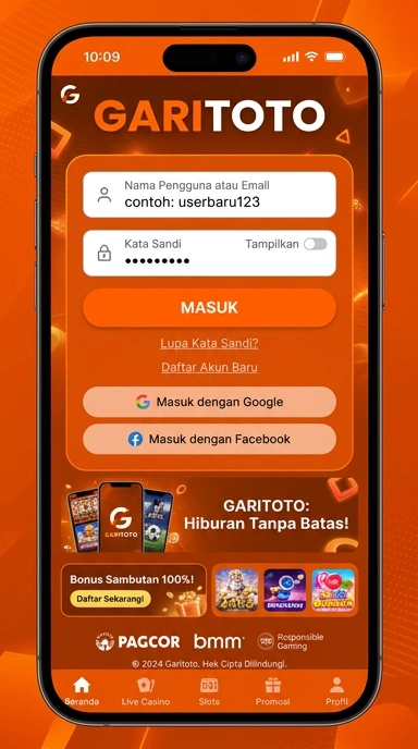 Masuk Akun Garitoto untuk Pengguna Android